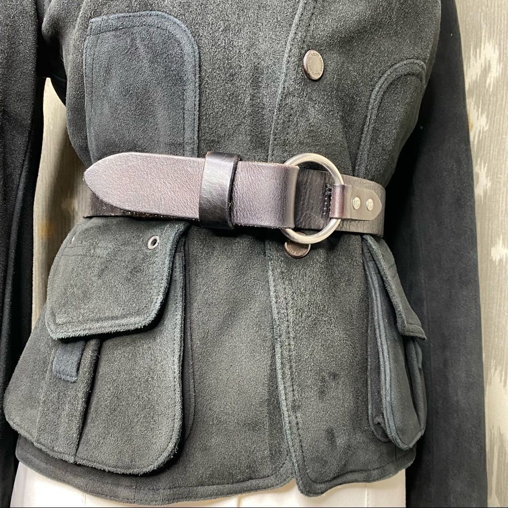*Ralph Lauren Collection Vintage Fall 02 Runway Black Deerskin Utility Jacket - Picture 7 of 16